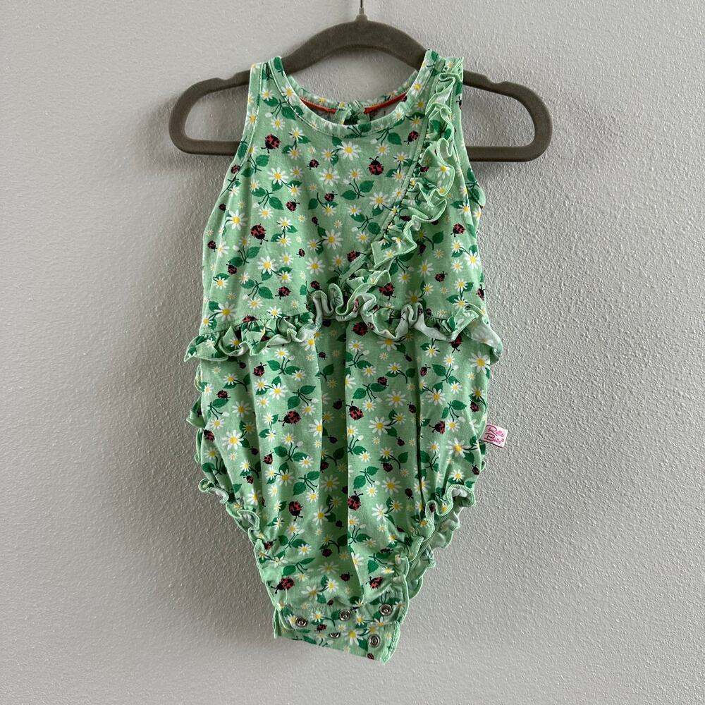 RuffleButts Daisies & Ladybugs Ruffle Detail Romper  6-12 M
